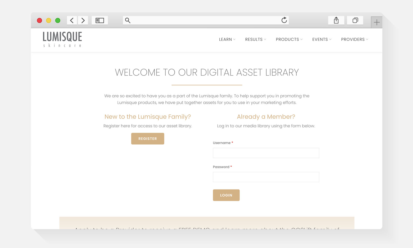 Digital Asset Library Login Page